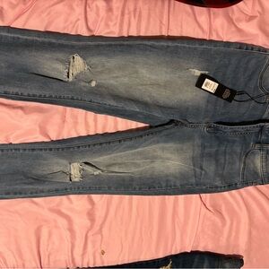 Fashion Nova Light Blue Ripped Skinny Jeans
